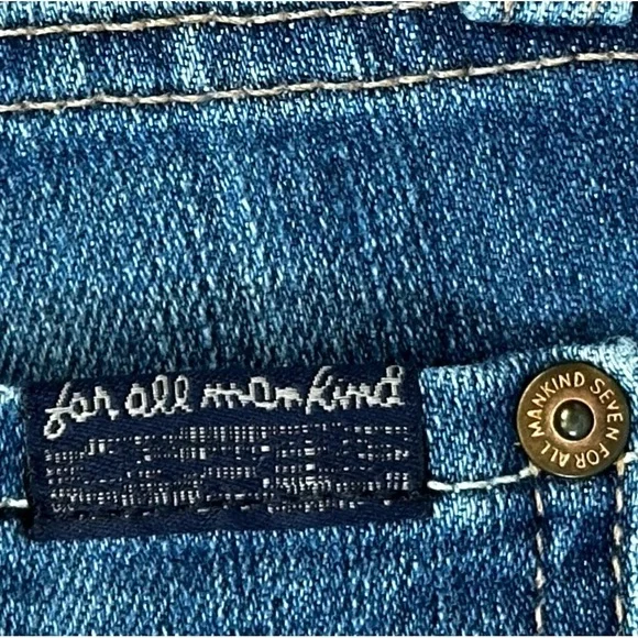 NWOT 7 For All Mankind ROXANNE MID-WAIST SLIM Denim Jeans BLUE Women’s Size 25.